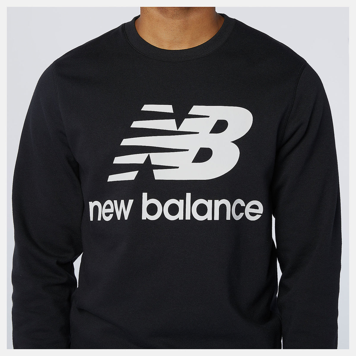 Men New Balance NB Essentials Stacked Logo Crew