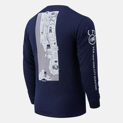 Men New Balance NYC Marathon Map Long Sleeve