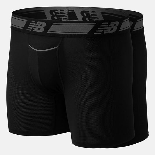 Men New Balance Men Mesh 6 Inch Boxer Brief 2 Pack