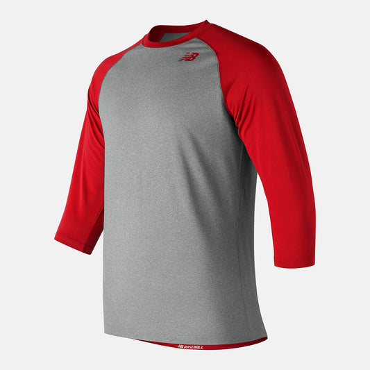 Men New Balance 3/4 Baseball Raglan Top
