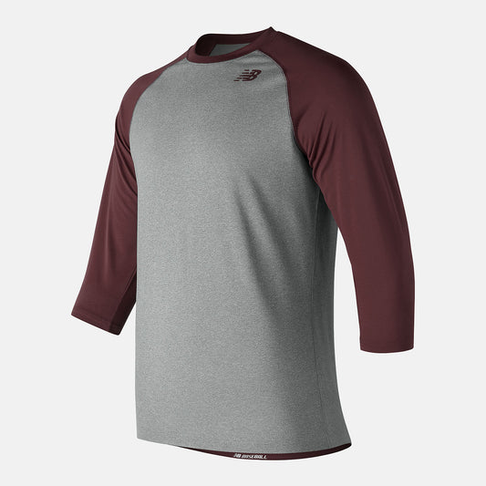 Men New Balance 3/4 Baseball Raglan Top