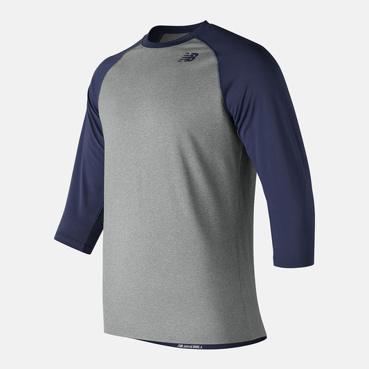 Men New Balance 3/4 Baseball Raglan Top