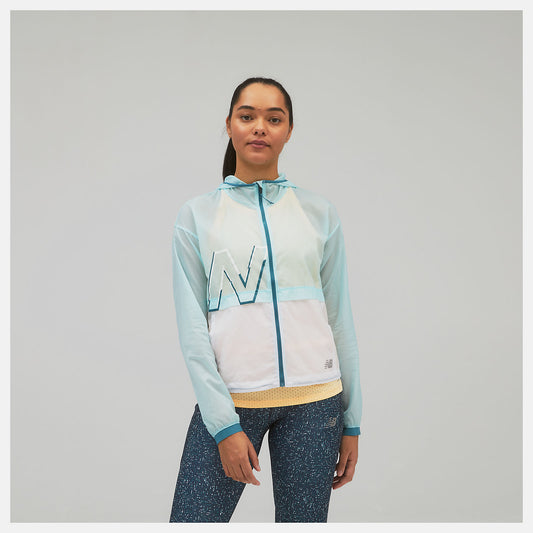 Women New Balance Printed Impact Run Light Pack Jacket