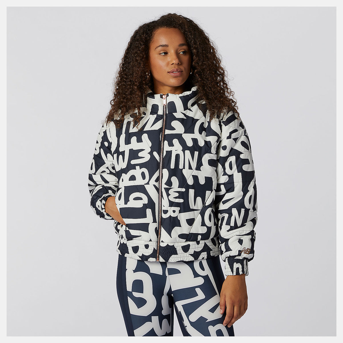 Women New Balance Determination Packable Printed Quilted Jacket