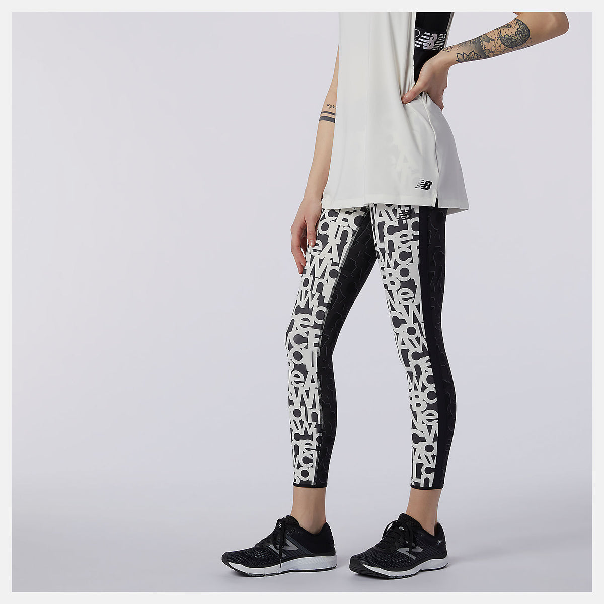 Women New Balance Relentless Printed High Rise 7/8 Tight