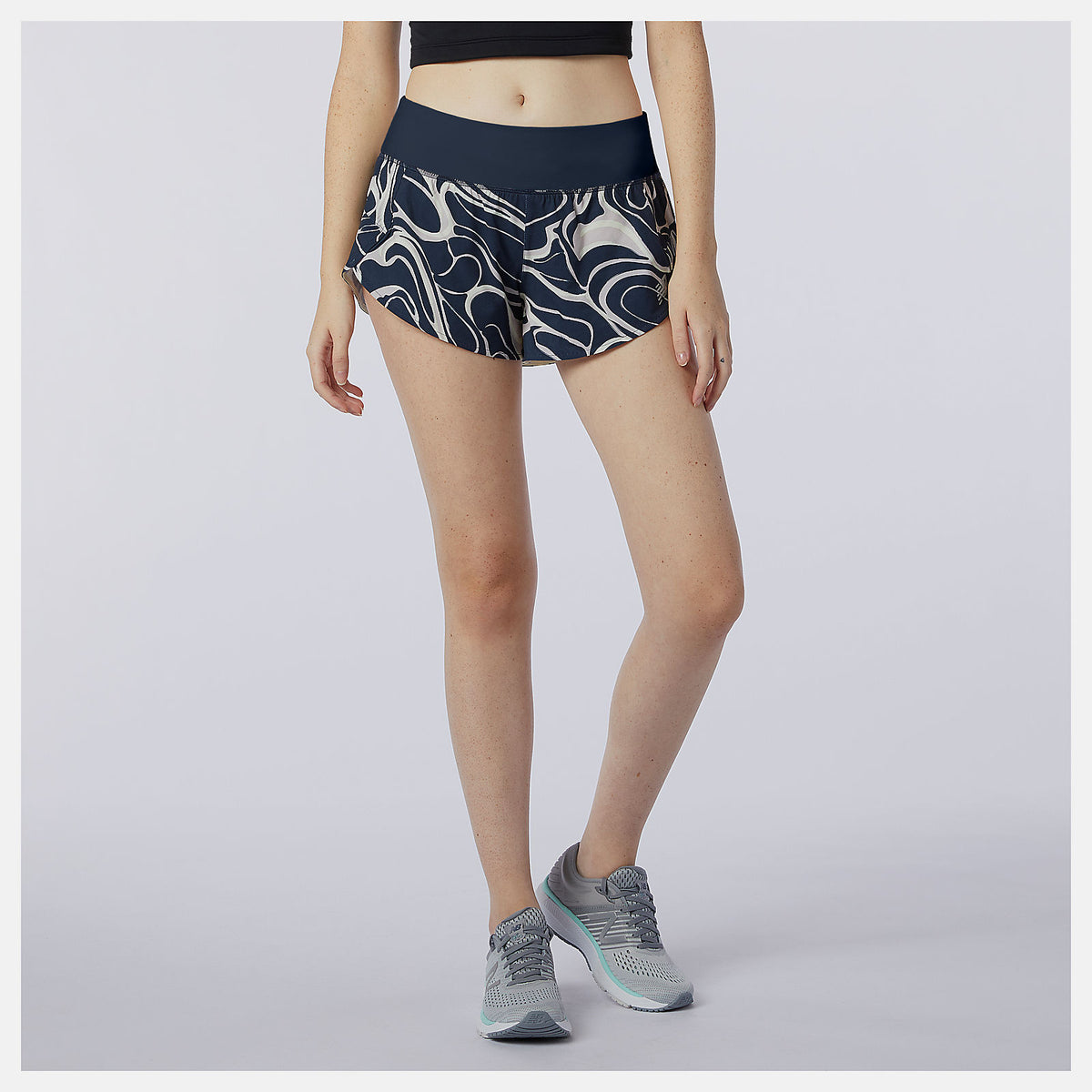 Women New Balance Printed Impact Run Short 3 Inch
