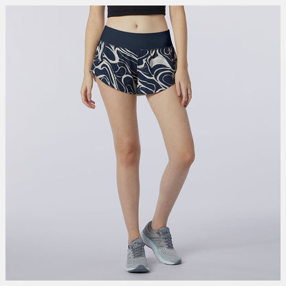 Women New Balance Printed Impact Run Short 3 Inch