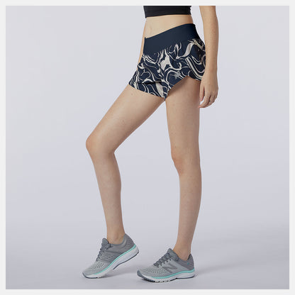 Women New Balance Printed Impact Run Short 3 Inch