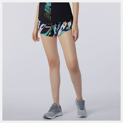 Women New Balance Printed Impact Run Short 3 Inch