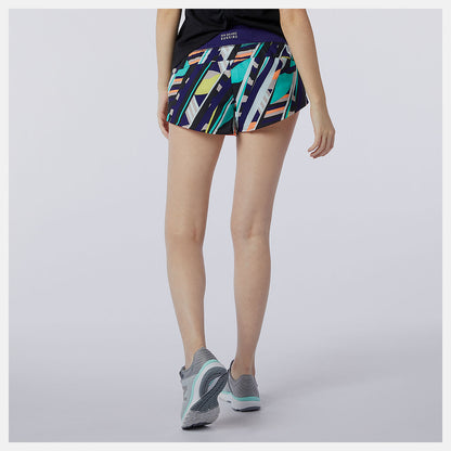 Women New Balance Printed Impact Run Short 3 Inch