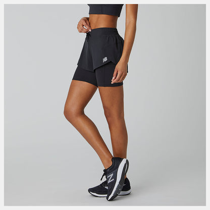Women New Balance Impact Run 2 In 1 Short