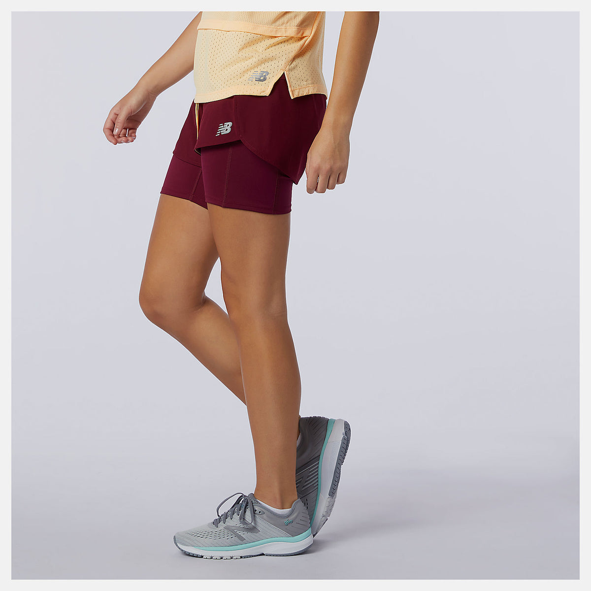 Women New Balance Printed Impact Run 2 In 1 Short