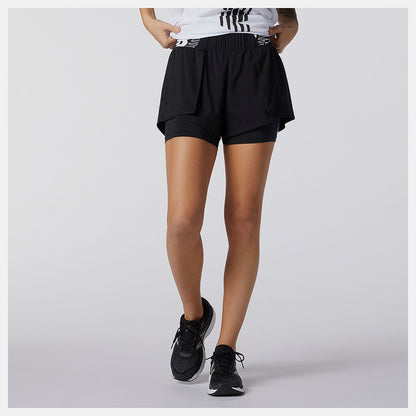Women New Balance Relentless 2 In 1 Short