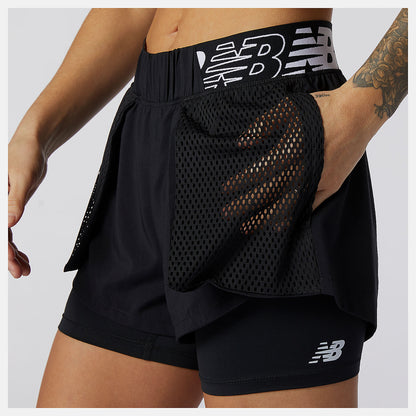 Women New Balance Relentless 2 In 1 Short