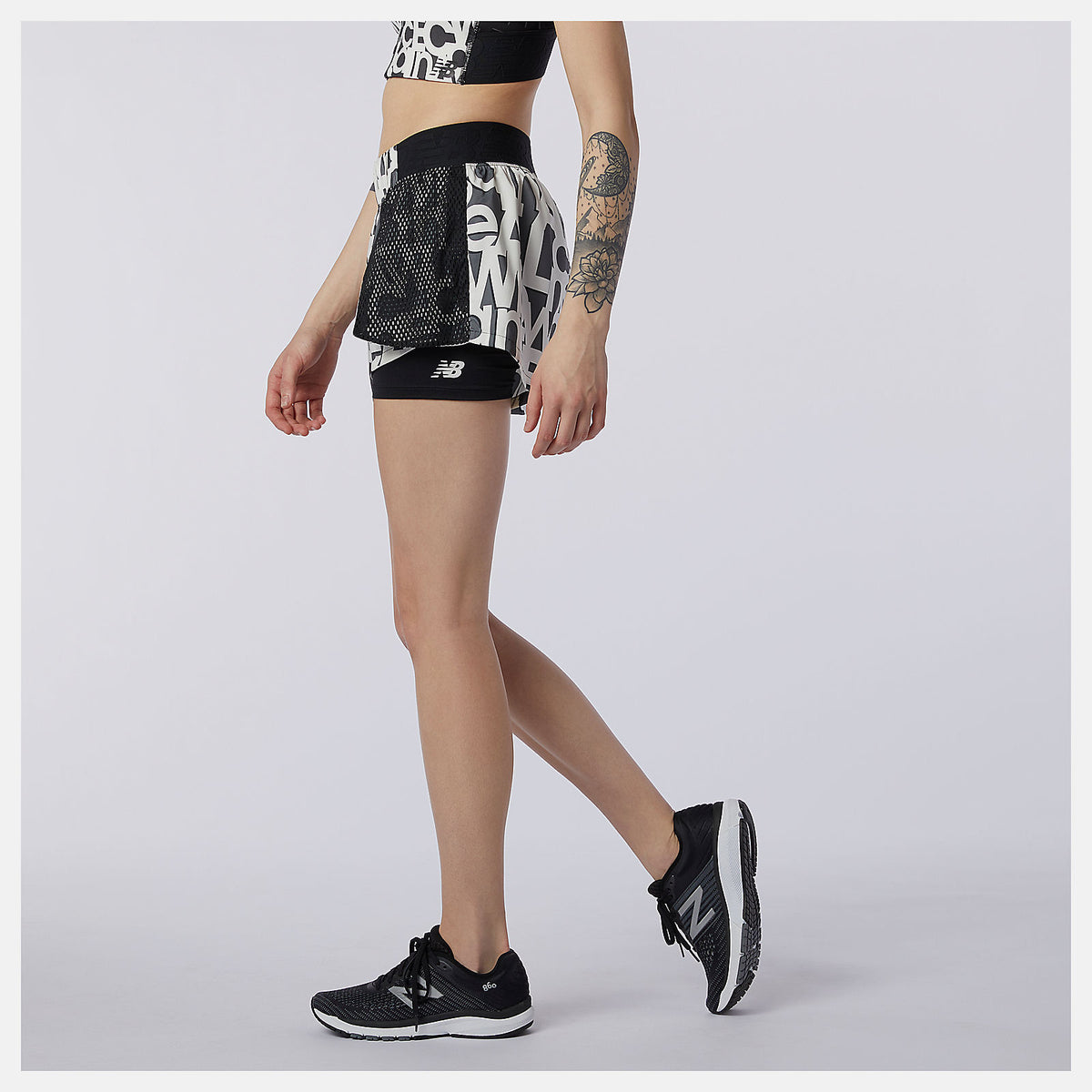 Women New Balance Relentless 2 In 1 Short Printed