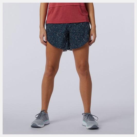 Women New Balance Printed Impact Run 5 inch Short