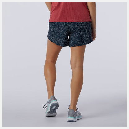 Women New Balance Printed Impact Run 5 inch Short