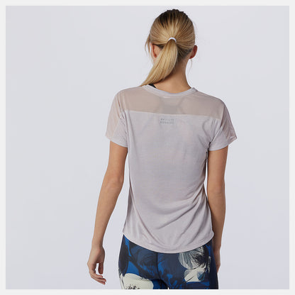 Women New Balance Printed Impact Run Short Sleeve