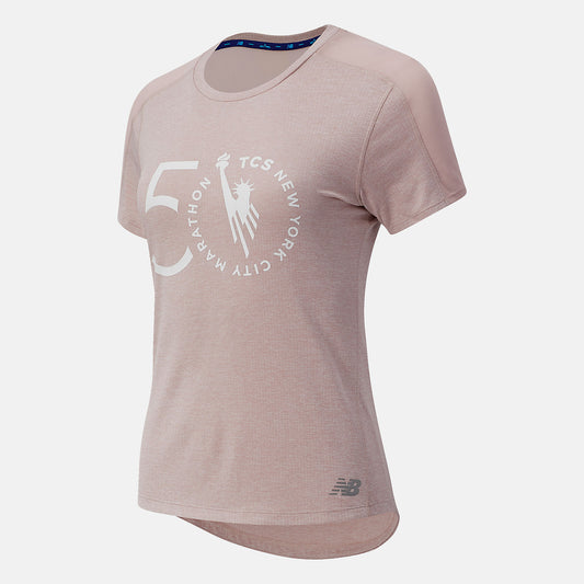 Women New Balance NYC Marathon Impact Run Short Sleeve