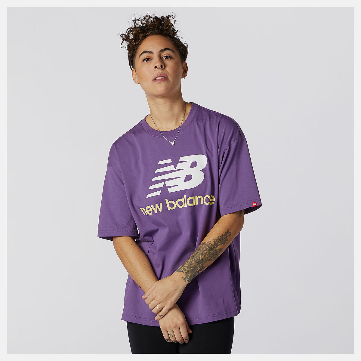 Women New Balance NB Essentials Stacked Logo Tee