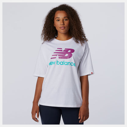 Women New Balance NB Essentials Stacked Logo Tee