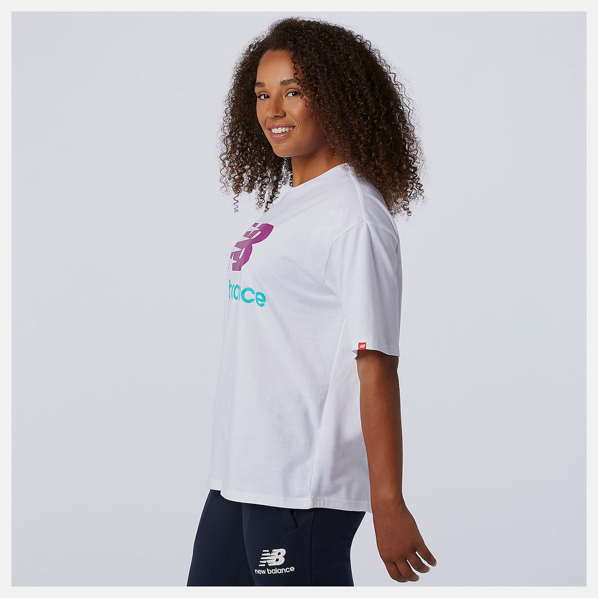 Women New Balance NB Essentials Stacked Logo Tee