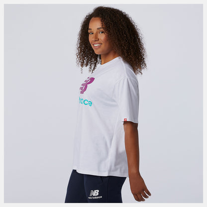 Women New Balance NB Essentials Stacked Logo Tee
