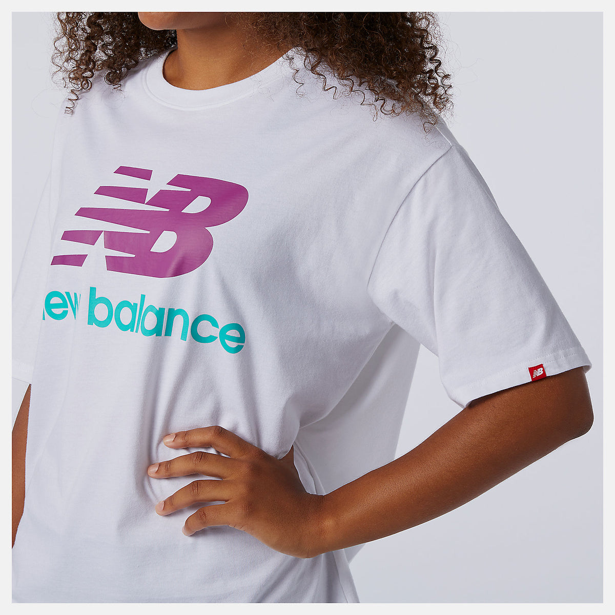Women New Balance NB Essentials Stacked Logo Tee
