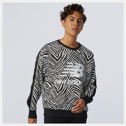 Women New Balance NB Athletics AOP Animal Print Crew