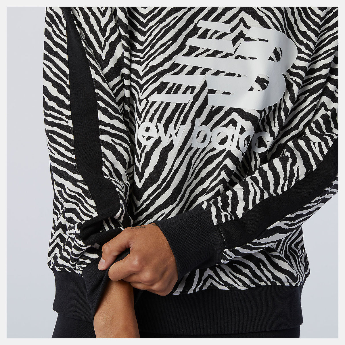 Women New Balance NB Athletics AOP Animal Print Crew