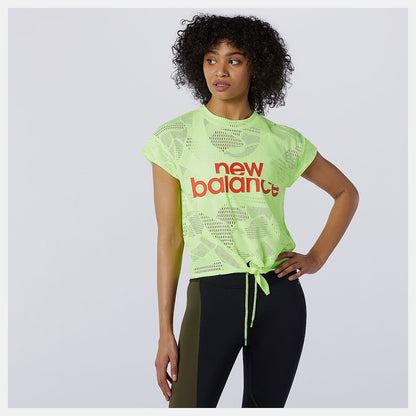 Women New Balance Achiever Collide Open Mesh Tee