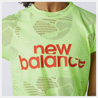 Women New Balance Achiever Collide Open Mesh Tee