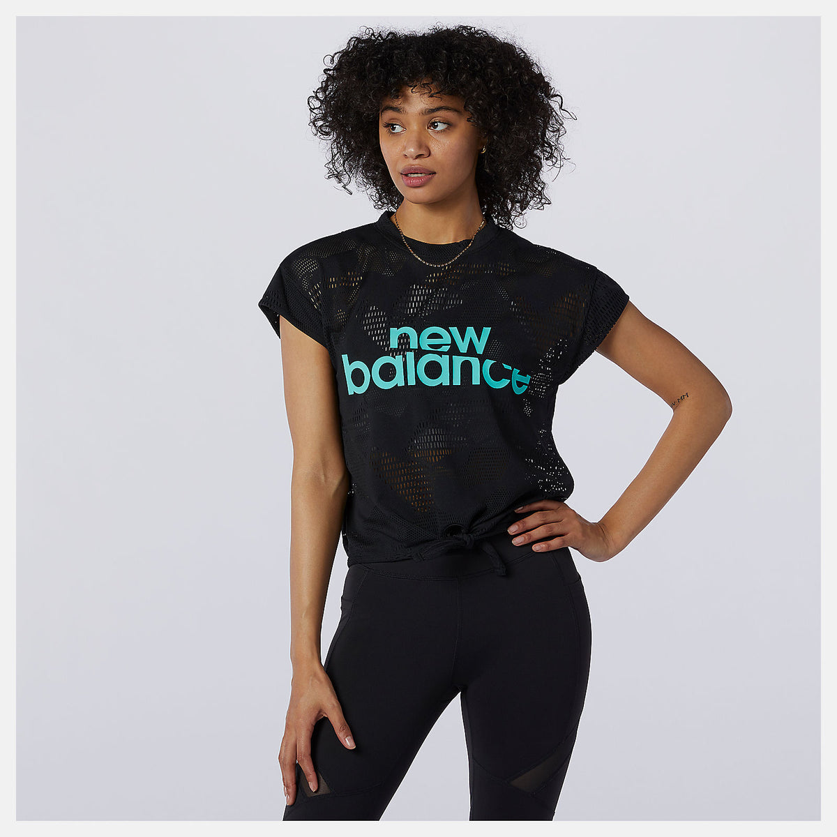 Women New Balance Achiever Collide Open Mesh Tee
