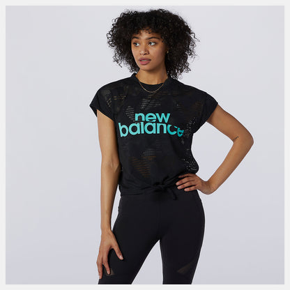 Women New Balance Achiever Collide Open Mesh Tee