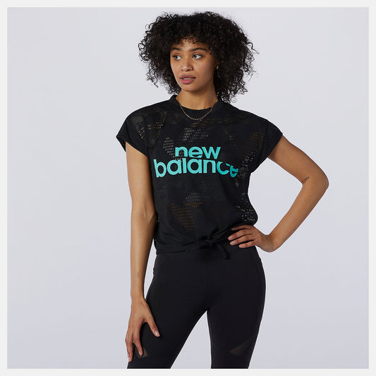 Women New Balance Achiever Collide Open Mesh Tee