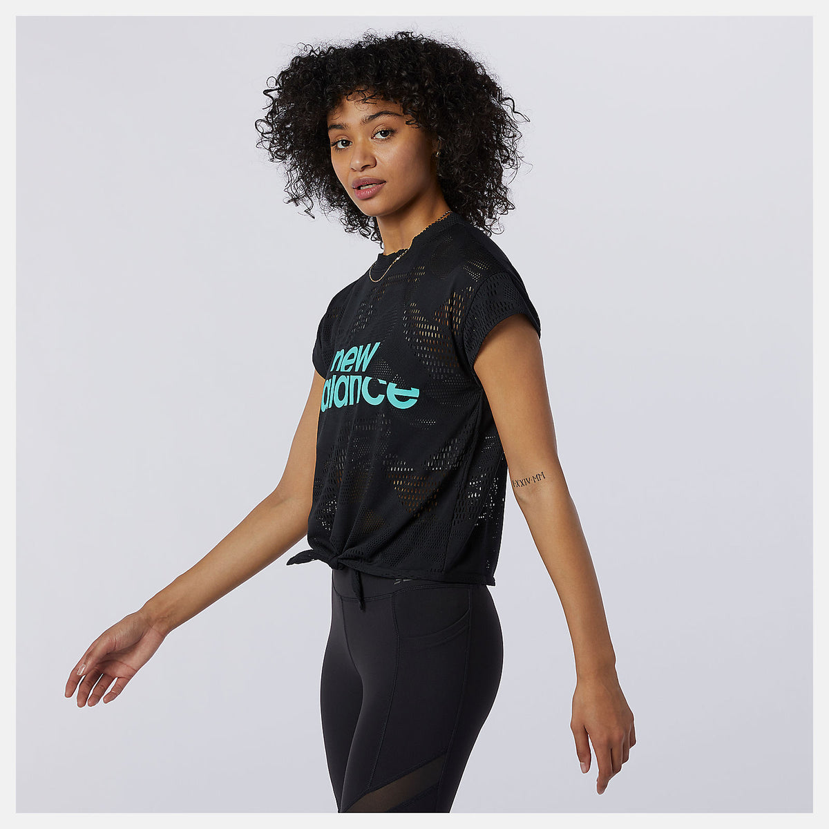 Women New Balance Achiever Collide Open Mesh Tee
