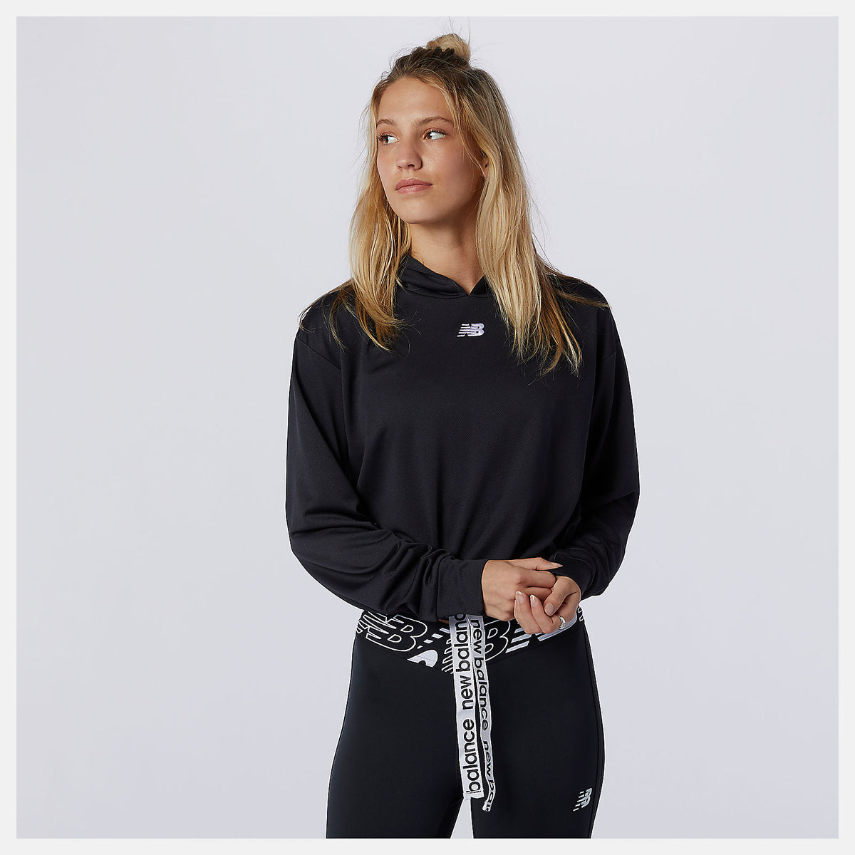 Women New Balance Relentless Cinched Hem Hoodie