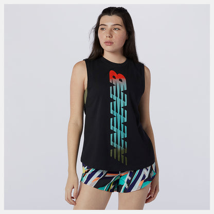Women New Balance Relentless Cinched Back Graphic Tank