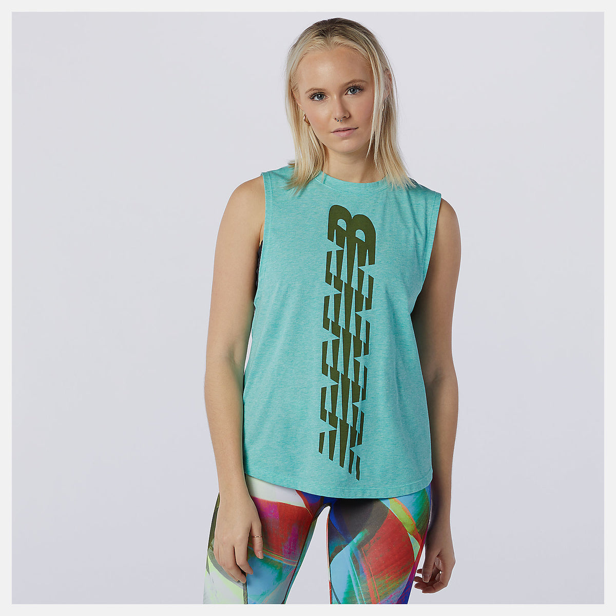 Women New Balance Relentless Cinched Back Graphic Tank
