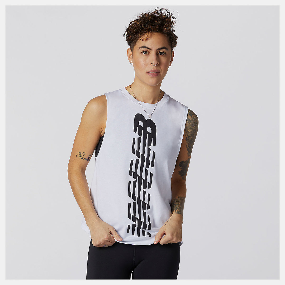 Women New Balance Relentless Cinched Back Graphic Tank