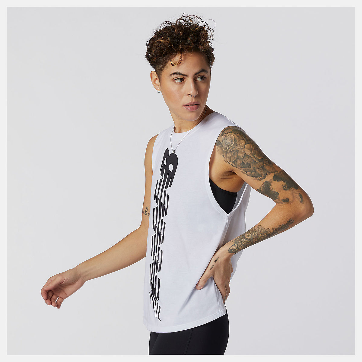 Women New Balance Relentless Cinched Back Graphic Tank