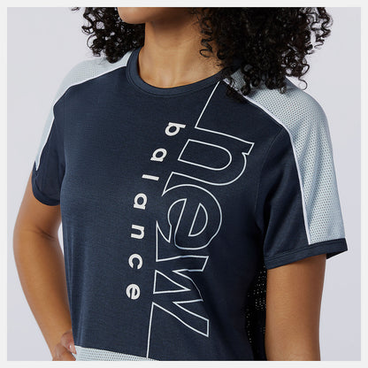Women New Balance Printed Fast Flight Short Sleeve Top