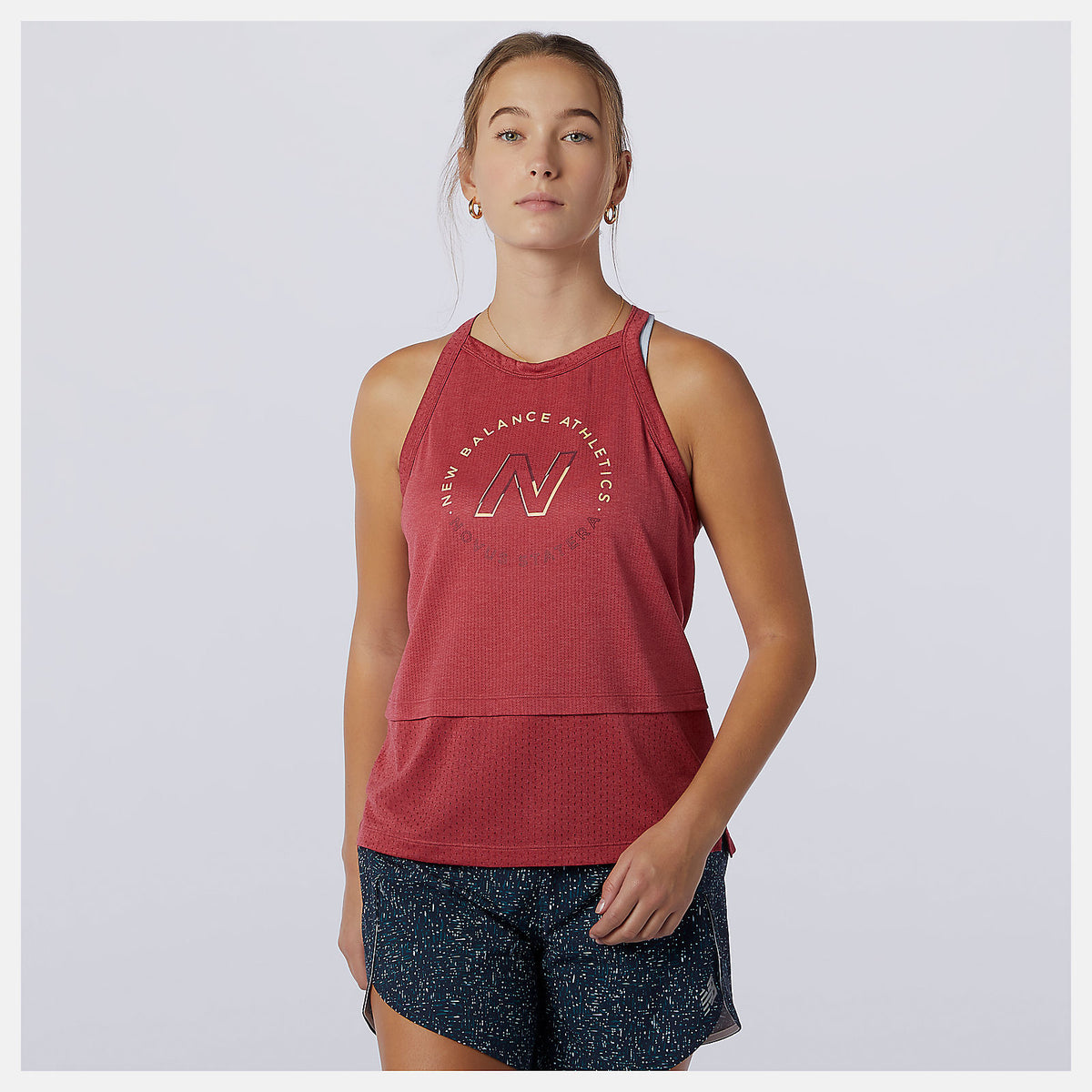 Women New Balance Printed Impact Run Hybrid Tank