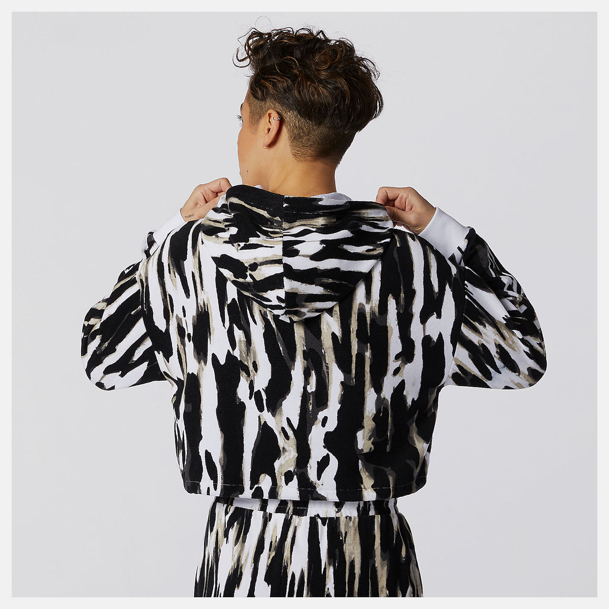 Women New Balance NB Athletics Collide Printed Terry Hoodie
