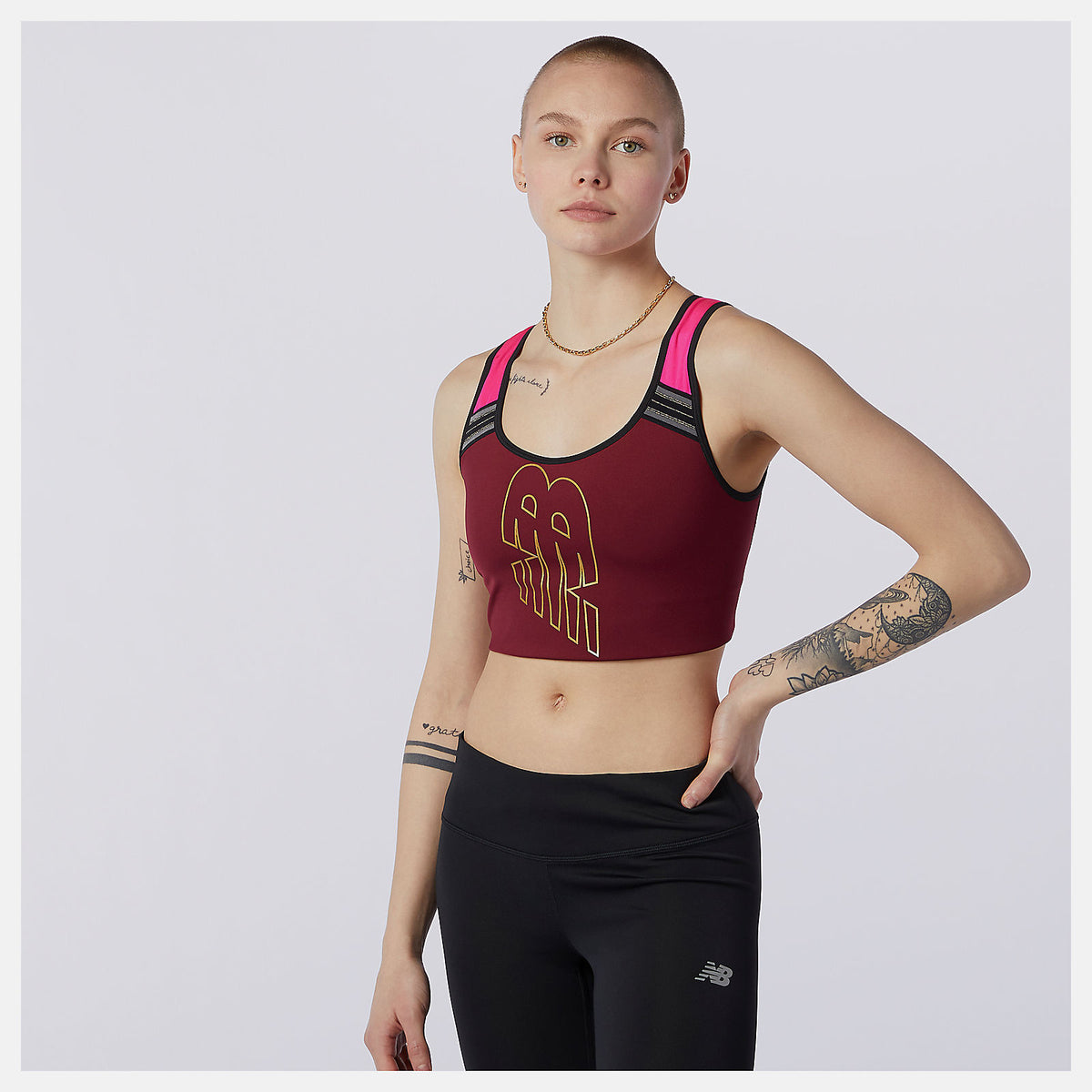Women New Balance Achiever Crop Top