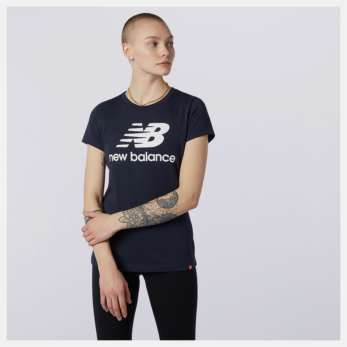 Women New Balance Essentials Stacked Logo Tee