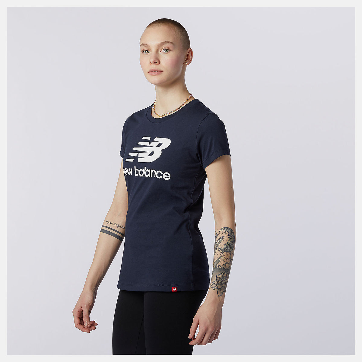 Women New Balance Essentials Stacked Logo Tee