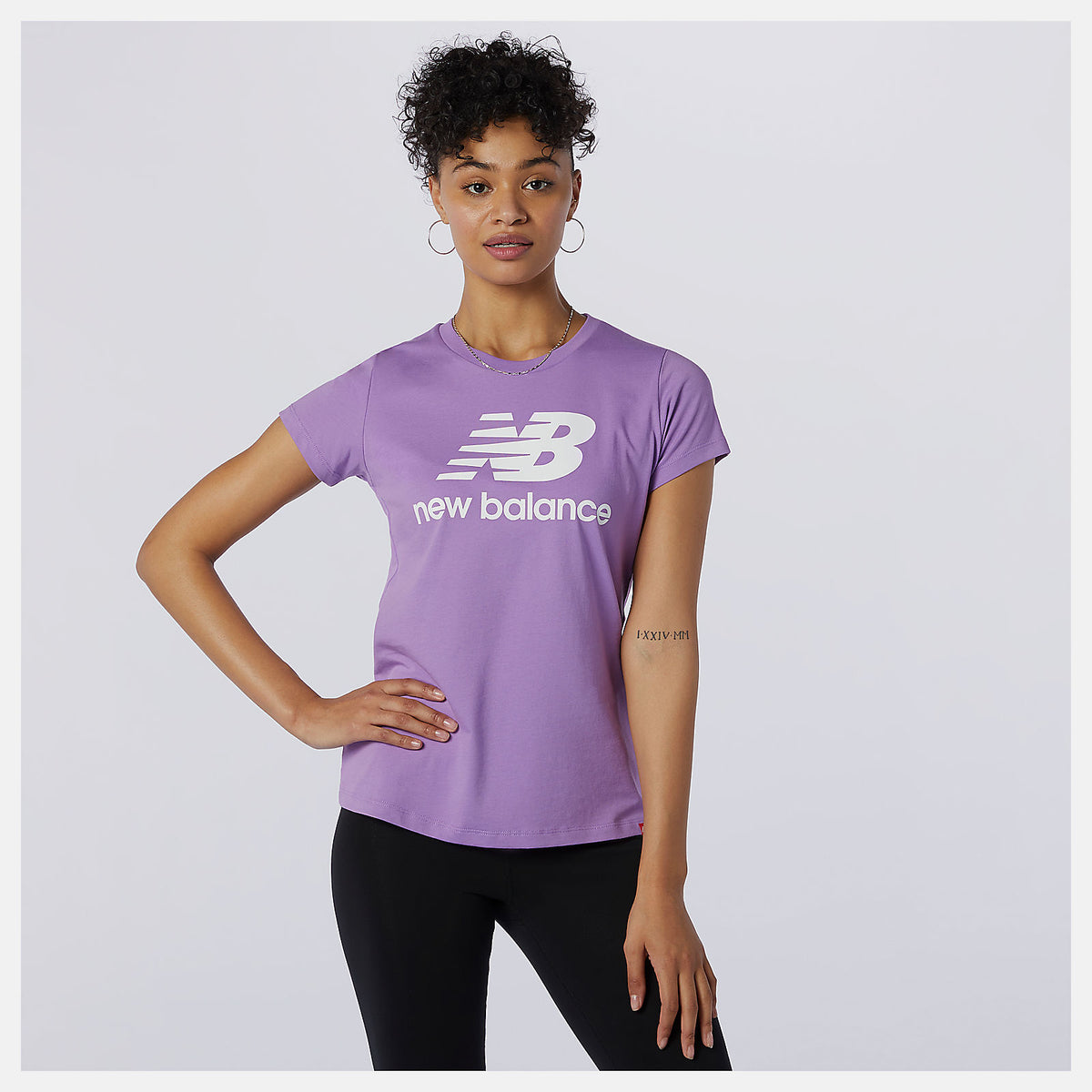 Women New Balance Essentials Stacked Logo Tee