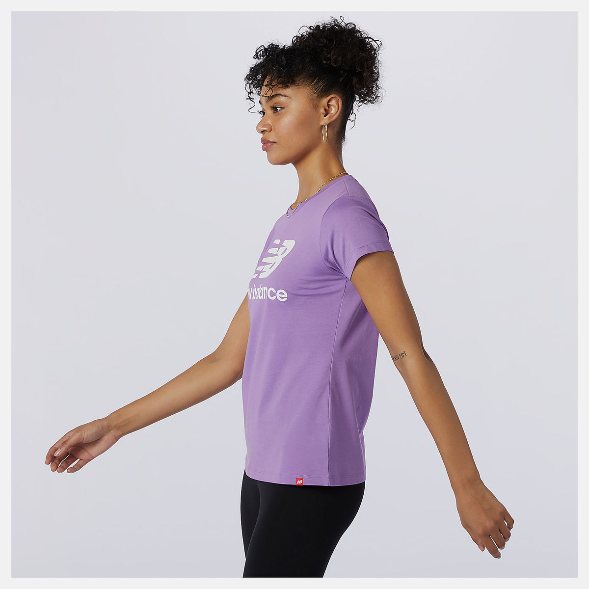 Women New Balance Essentials Stacked Logo Tee