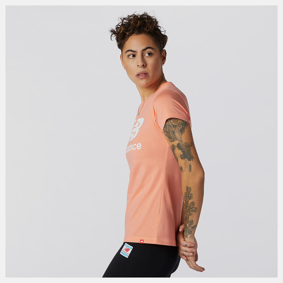Women New Balance Essentials Stacked Logo Tee